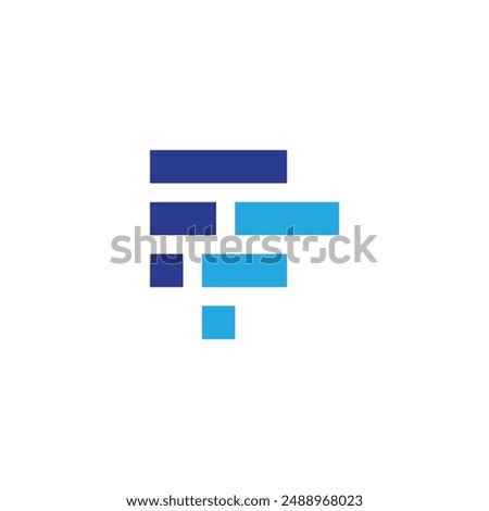 F letter bar icon logo design illustration