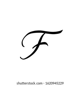 F letter brushstyle handwritten vector