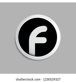 f Letter in circle icon logo element. letter logo template