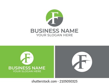 Plantilla de diseño de logotipo de círculo de letra F