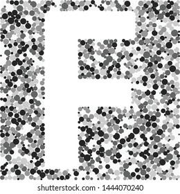 F letter color distributed circles dots illustration