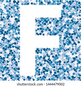 F letter color distributed circles dots illustration