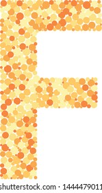 F letter color distributed circles dots illustration
