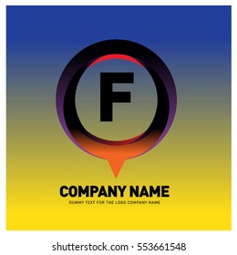 F letter colorful logo in the circle. Vector design template elements for your application or company identity.