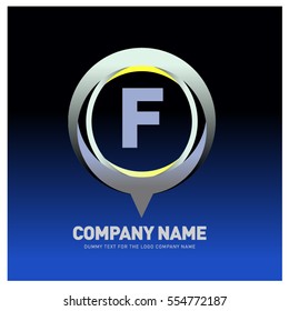 F letter colorful logo in the circle. Vector design template elements for your application or company identity.
