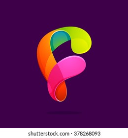 F letter colorful logo. Font style, vector design template elements for your application or corporate identity.