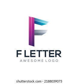 F Letter Colorful logo illustration