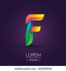 F letter colorful logo, Vector design template elements for your application or company identity.