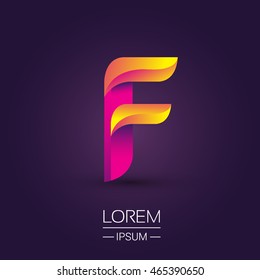 F letter colorful logo, Vector design template elements for your application or company identity.