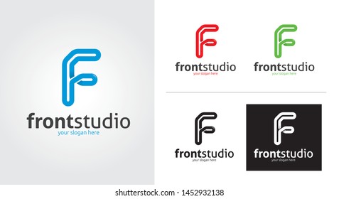 F letter creative and minimalist logo template Set