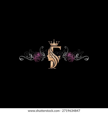 F Letter Crown Beauty Logo