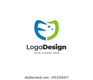 F letter dental logo vector. Creative health dental care logo design