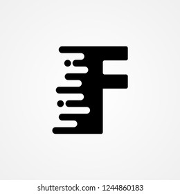 F letter digital logo icon with black color
