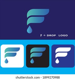 F Letter and drop logo design