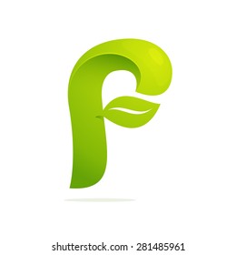 F letter eco logo, volume icon