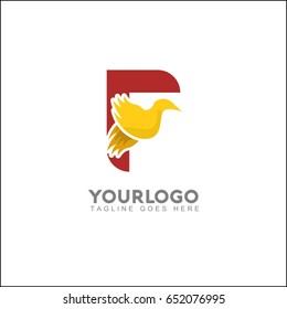 F letter elegant wing flying gold office logo. Abstract bird vector identity design template. Exclusive business company brand icon.