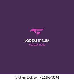 F Letter Falcon With Eagle Logo Design