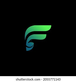 F Letter falcon logo simple clean and elegance