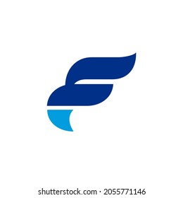 F Letter falcon logo simple clean and elegance