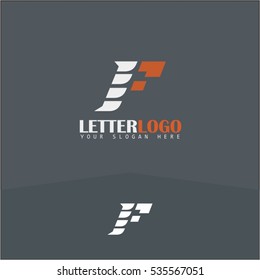 F letter fast speed logo. White and orange automotive logo template. Vector design template elements for your application or corporate identity.