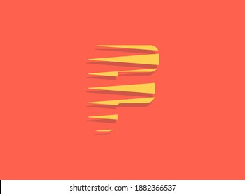 F letter fast, speed motion logo. Sport style futuristic obliques design useful for delivery posters, industrial, racing identify and more