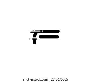 F Letter Fast Speed Shape Element Logotype