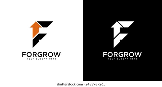 F letter Finance logo design template Marketing And Financial Business Logo Template with Marketing Growth Arrow.