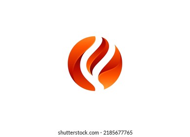F letter fire gradient logo