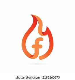 f letter fire logo icon, rire logo icon