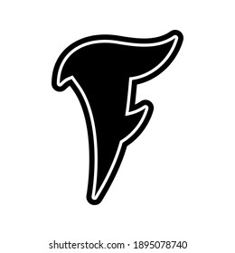 F letter font decorative hand drawn lettering, alphabet vector letter. Handwritten typographic design. Cartoon funny bold letter logo, poster, postcard, hand drawn design. Vector alphabet, lettering.