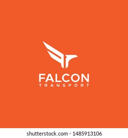 F letter forming falcon or hawk or eagle bird logo idea design vector icon illustration inspiration