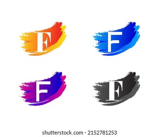 F Letter Grunge Creative Logo Design Vector