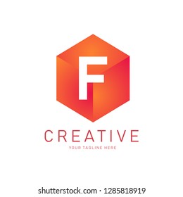 F letter hexagonal logo. Hexagon Logo concept. Creative Minimal design template. Symbol for Corporate Business Identity. Creative Vector element