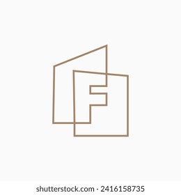 f Letter House Monogram Home mortgage architect architecture logo vector icon illustration