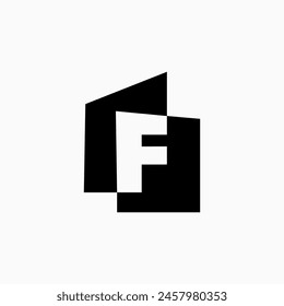 f Letter House Monogram Home mortgage architect architecture logo vector icon illustration