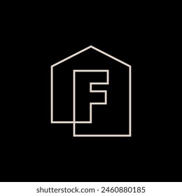 f Letter House Monogram Home mortgage architect architecture logo vector icon illustration