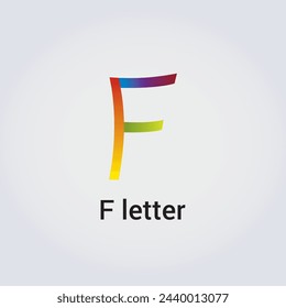 F Letter Icon Design Single Isolated Logo Design Brand Corporate Identity Rainbow Colors Editable Template Vector Monogram Emblem Illustration Branding on Light Gradient Background