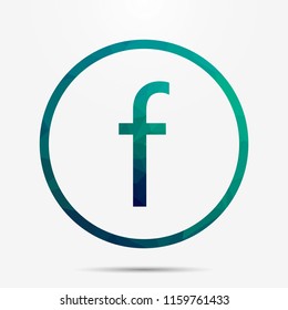 F letter icon in geometric polygonal mosaic style. Abstract tessellation, modern design background, low poly. Geometric cover, mockup. F letter logo icon. Vector icon. Vector illustration