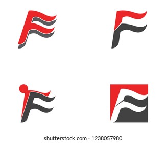 F letter icon logo template