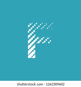 F letter icon with transformation effect on light blue background vector editable