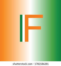 F Letter Indian Flag Design