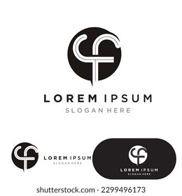 F letter initial business name logo
