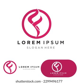 F letter initial business name logo