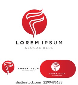 F letra logotipo de nombre comercial inicial