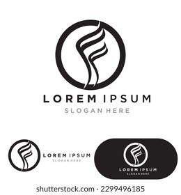 F letra logotipo de nombre comercial inicial