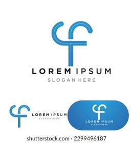 F letter initial business name logo