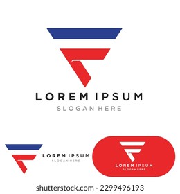 F letter initial business name logo