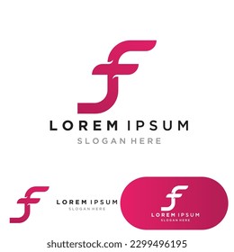 F letter initial business name logo