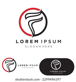 F letra logotipo de nombre comercial inicial
