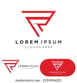 F letter initial business name logo